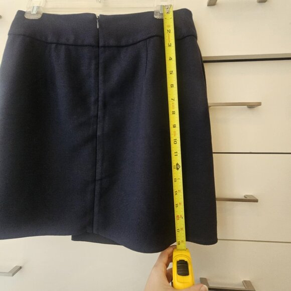 Uniqlo Women's Dark Navy Blue Faux Wrap Mini Skirt Minimalist Collegiate Size 8 - Picture 8 of 10